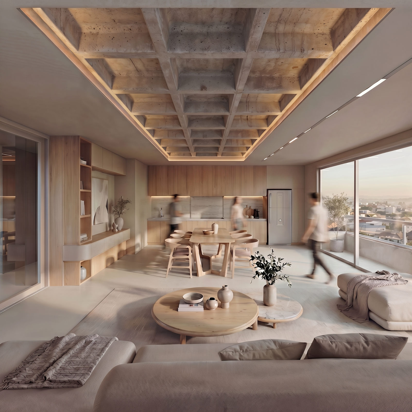 Clubhouse de Blank Design con cielorraso de listones de madera