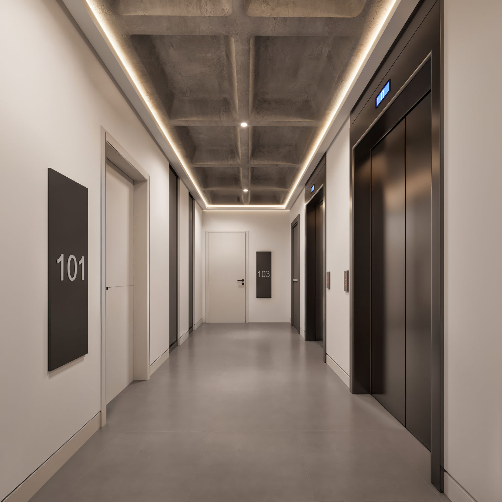 Hall interior de un departamento de Blank Design