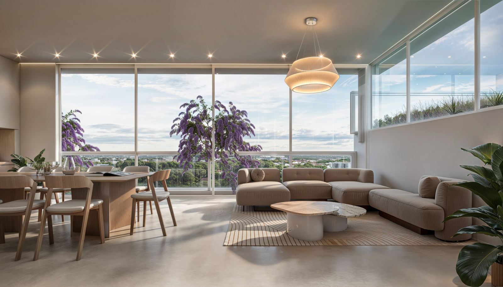 Área social de Blank Design con mobiliario contemporáneo